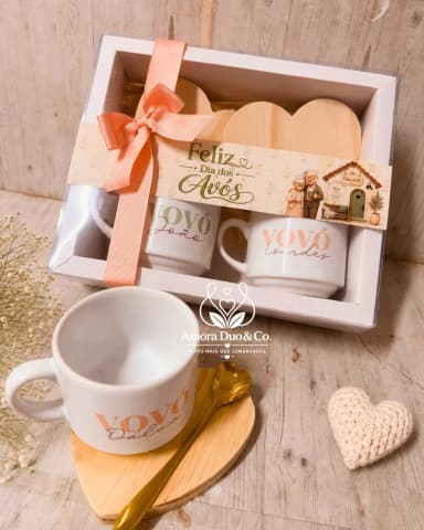 Kit Presente Dia dos Avós – Duo de Xícaras Personalizadas