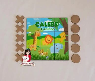 Jogo da Velha Personalizado Safari Baby