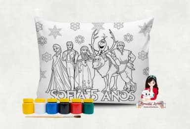 Almofada com Tinta para Colorir Frozen