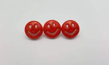 Aplique Botôes Carinha Vermelha de 1,3cm - Com 20 Unidades