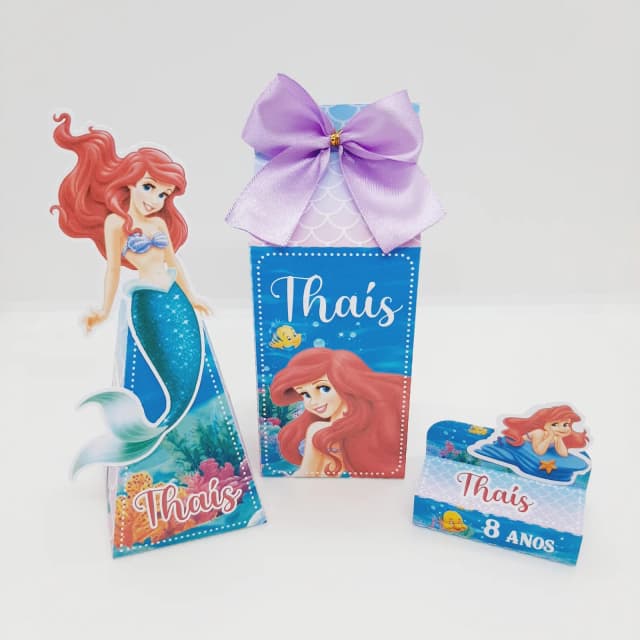 PEGUE E MONTE - Kit Festa ARIEL - Decoração de Festa - Caixinhas Personalizadas