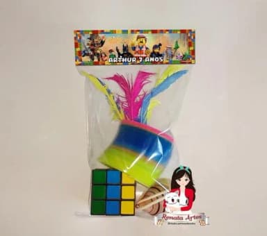 Kit Brinquedos Retrô Personalizado Tema Lego