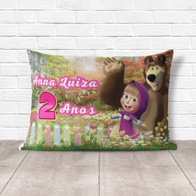 Almofada Personalizada lembrancinhas Marsha e o Urso