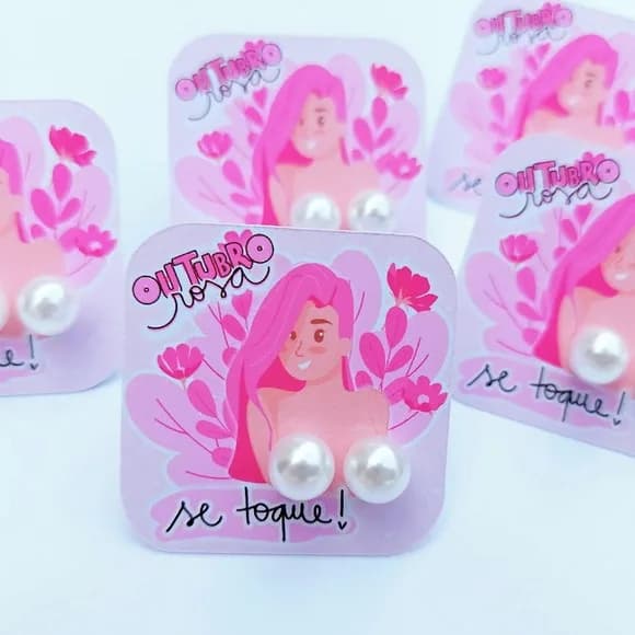Tag com Brinco Outubro Rosa
