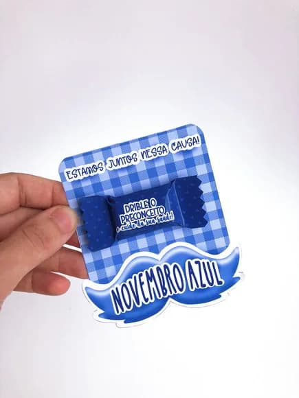 Card com Bala Novembro Azul