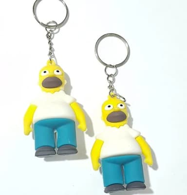 Chaveiro Homer Simpson Emborrachado Pacote com 2 Unidades