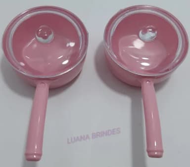Panelinhas Rosa de acrílico c/tampa - pct c/10 unidades