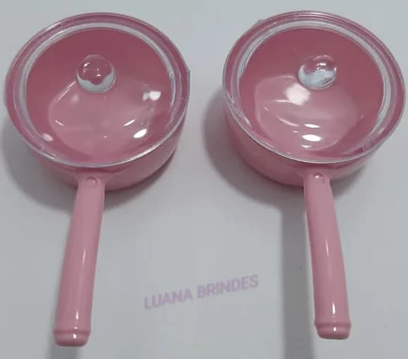 Panelinhas Rosa de acrílico c/tampa - pct c/10 unidades