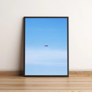 Quadro Avião Voando Em Céu Azul 434