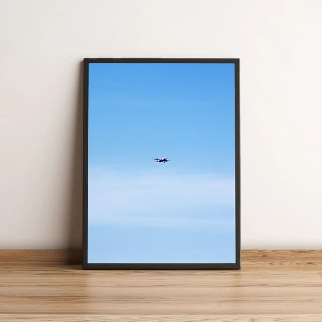 Quadro Avião Voando Em Céu Azul 434