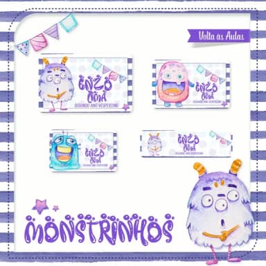 60 Etiquetas Monstrinhos
