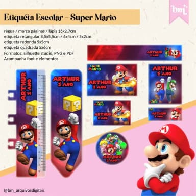 60 Etiquetas Super Mario