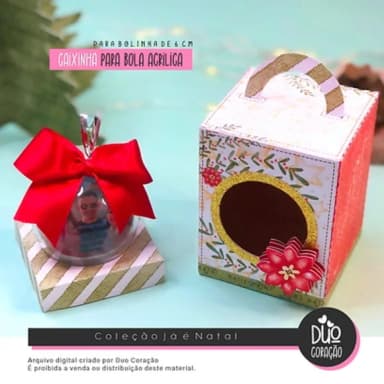 Caixa com Bola de Natal com Foto