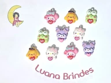 Pingente Hello Kitty Resina 1,7cm Pacote com 10 Unidades