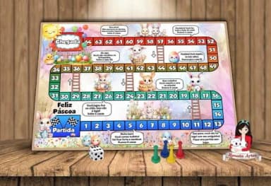 Tabuleiro Educativo Tema de Páscoa