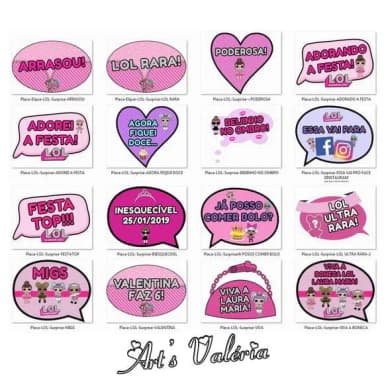 Placa com Frases Lol Surprise- Cada