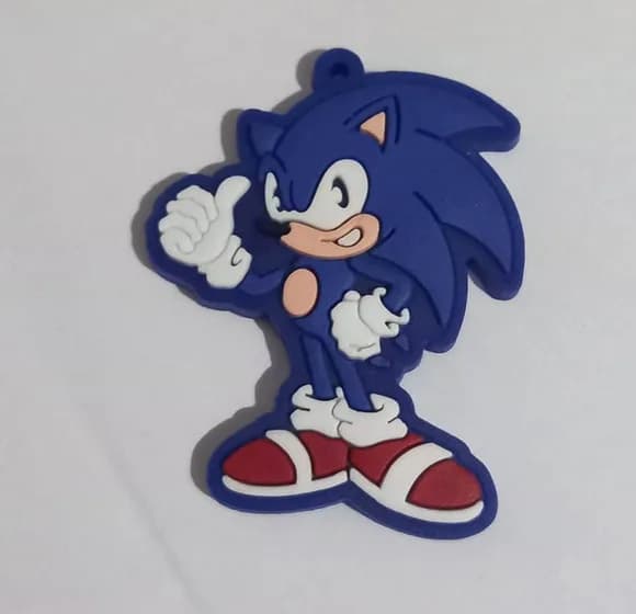 Pingente Sonic Emborrachado Pacote com 4 Unidades