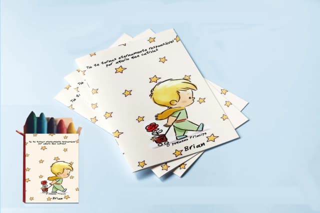 Revista para colorir  com Giz de cera Personalizado Pequeno Principe