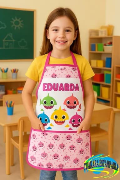 Avental Infantil Personalizado Baby Shark