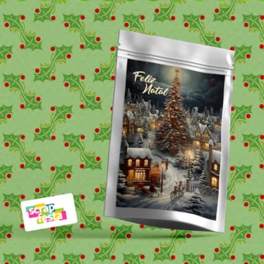 Saquinho Metalizado P 10x15 Personalizado Festa Natal