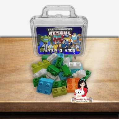 Maleta com Blocos de Montar Transformers Rescue Bots