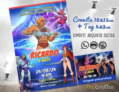 Convite Digital C/tag Master Universe He Man 4