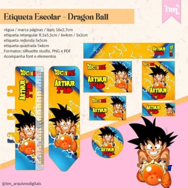 60 Etiquetas Dragon Ball