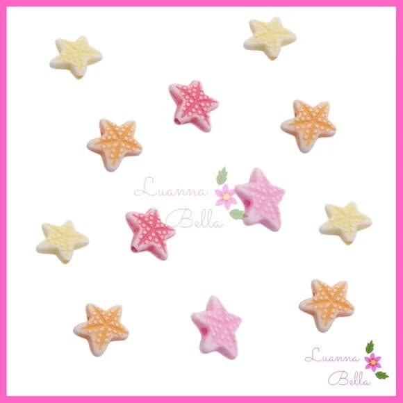 Estrela do Mar de acrílico com furo passante - Pct c/80 unds