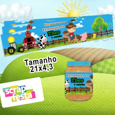 Adesivo Personalizado Rótulo Papinha 170gr 21x4,3 Fazendinha