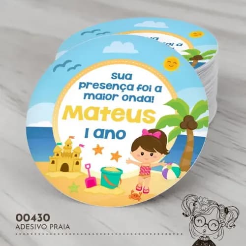 Adesivo Redondo Praia - 00430