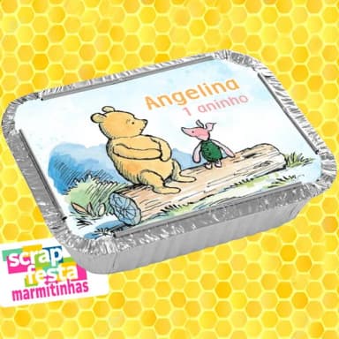 Marmitinha Personalizada Festa Ursinho Pooh Vintage