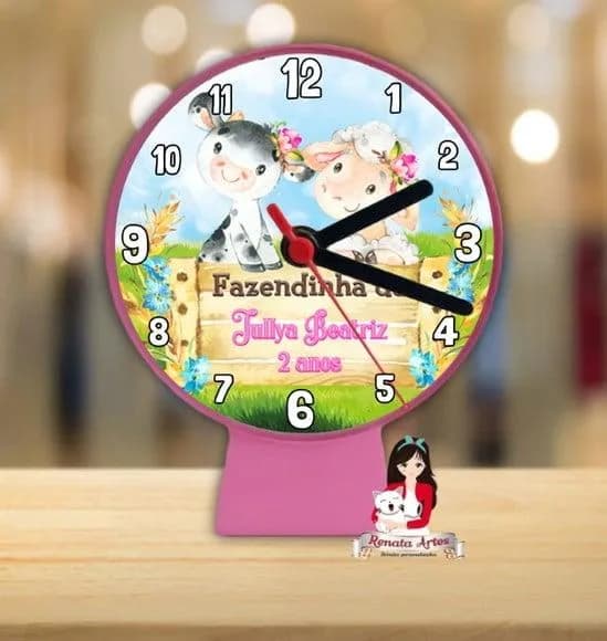 Relógio de Mesa Fazendinha Rosa