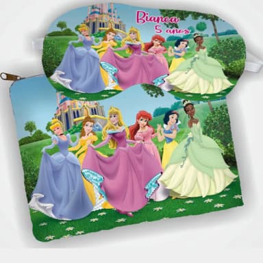 Kit Necessaire e Mascara Dormir personalizada para lembrancinhas das Princesash