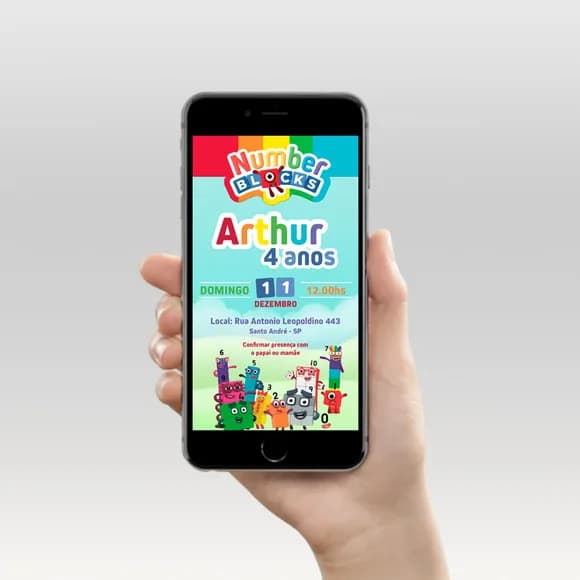 Convite Digital Whatsapp - Numberblocks