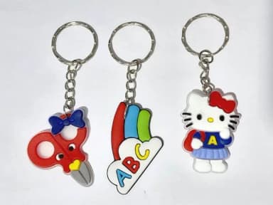 Chaveiro Hello Kitty Escola Emborrachado Pacote C/6 Unidades