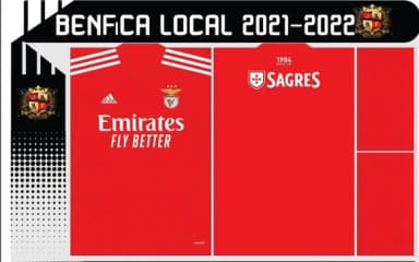 Vetor Da Camisa Benfica Local 2021-2022