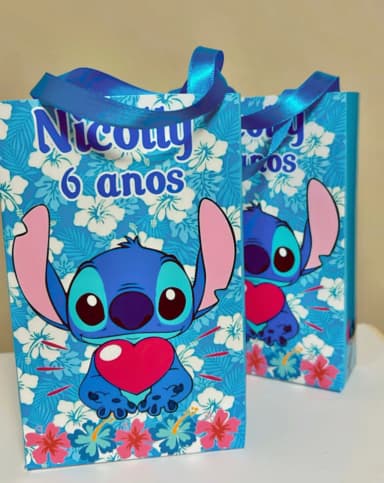 Sacolinhas Personalizada Stitch Lembrancinhas Para Aniversário