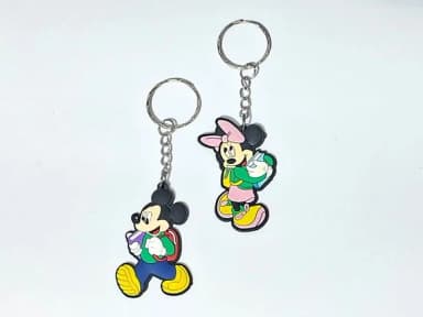 Chaveiro Mickey e Minnie Escola Emborrachado Pacote C/6 Peça