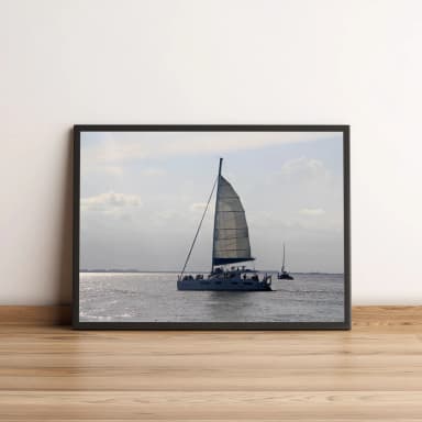 Quadro Decorativo Veleiro Navegando no Horizonte 1527