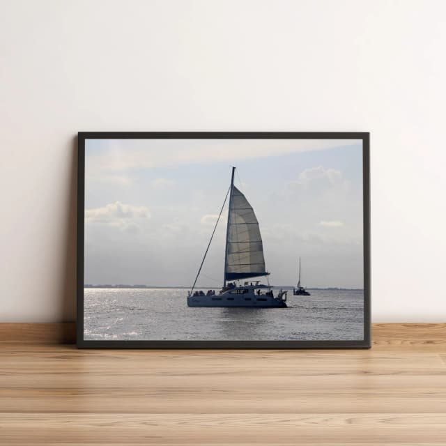 Quadro Decorativo Veleiro Navegando no Horizonte 1527