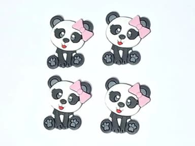 Aplique Panda Emborrachado Pacote com 8 Unidades
