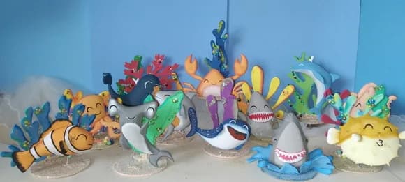 Combo com 22 - Bichinhos Fundo do Mar Cores Fortes