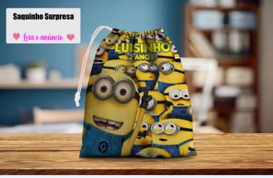 Saquinho Supresa para lembrancinhas dos Minions