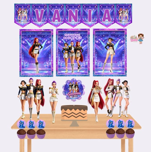 Kit Festa Só Um Bolinho K POP ADULTA - Decoração de Festa