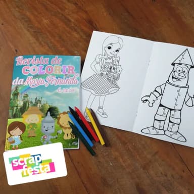 Revista Colorir + Giz de Cera Festa o Mágico de Oz