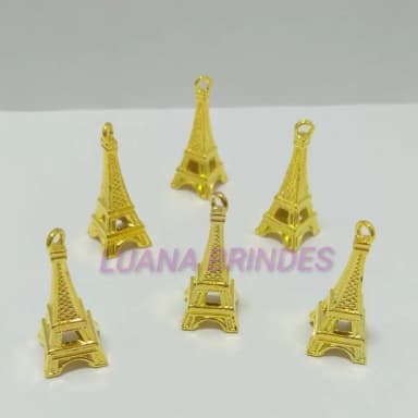 Pingente Da Torre Eiffel Dourado - Pct C/10 Unid