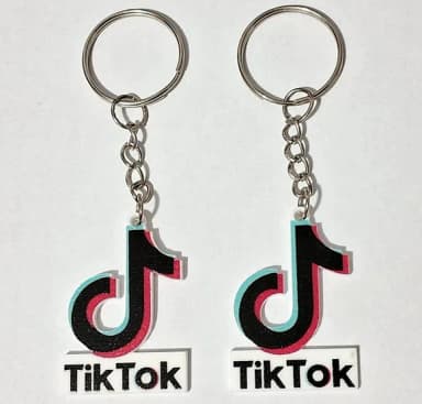 Chaveiro Símbolo Tiktok Acrilico 4cm - 6 Unidades