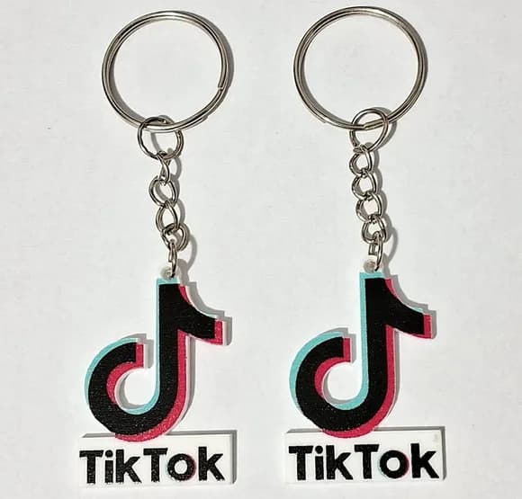 Chaveiro Símbolo Tiktok Acrilico 4cm - 6 Unidades