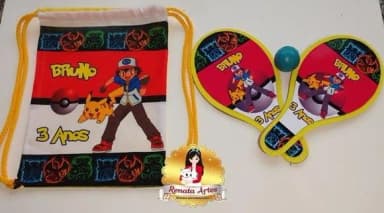 Mochila Ping Pong Tema Pokemon