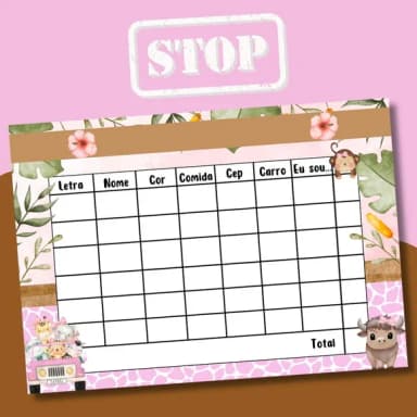 Jogo do Stop ( Conhecido Como Adedanha)
